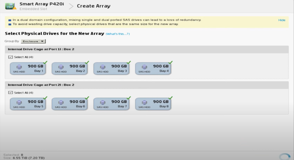 Interface para gerenciamento de Smart Array