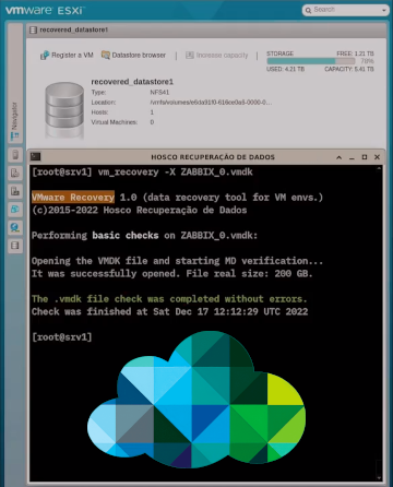 Verificando arquivo VMDK com software autoral VMware_Recovery